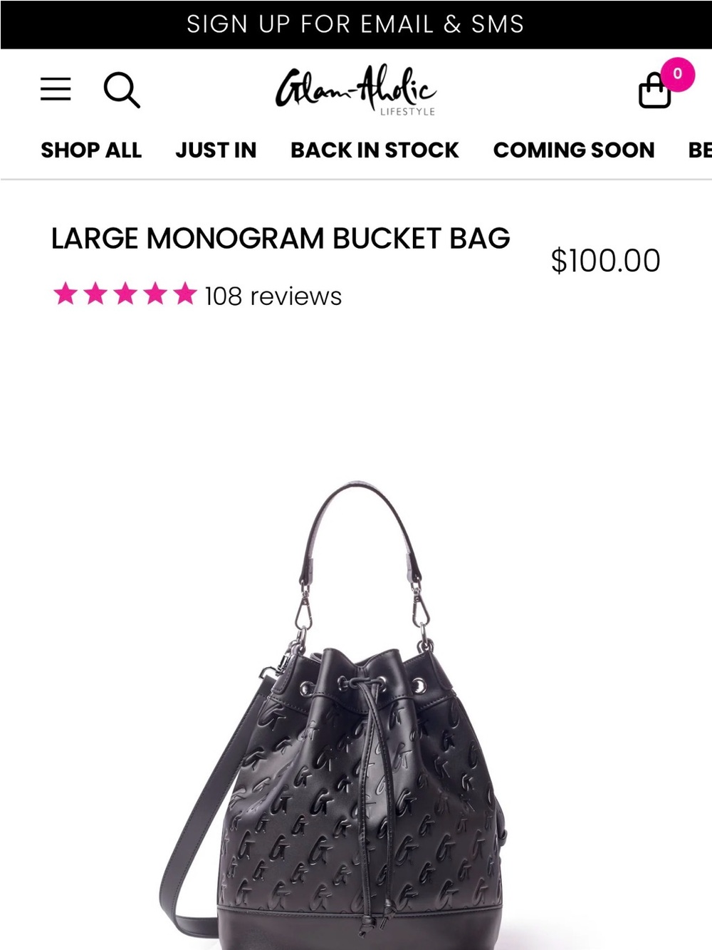 Glamaholic Lifestyle Black Matte Large Bucket Bag